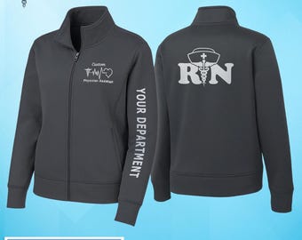Custom Medical Jacket - Personalized RN, Physician Assistant, & Department - Healthcare Apparel