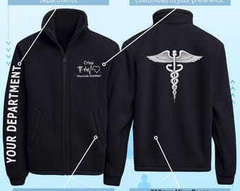 Personalized Pharmacy Fleece Jacket, Medical Staff Gift