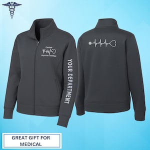 Heartbeat Stethoscope Embroidery Personalized Dry Fit Jacket For Men Women, Custom Text Nurse Full Zip Jacket, CNA LPN Bsn Rn Sport Jacket