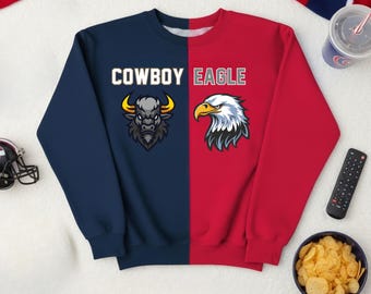 Custom Two Team Football Sweatshirt, Divided House Hoodie, Fan Gift