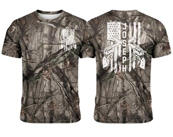 USA Flag Camo T-shirt, Western Soldier, Real Tree