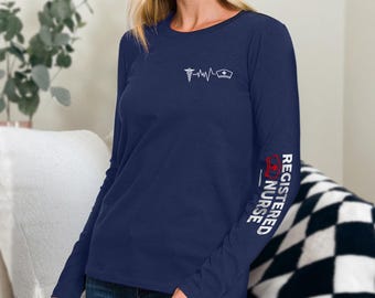Registered Nurse Long Sleeve Shirt - RN Gift, Medical Apparel