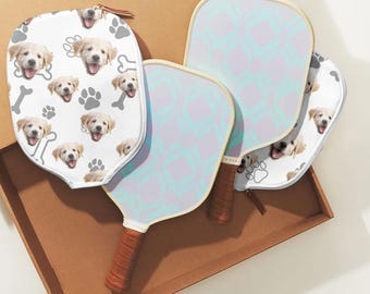 Personalized Pet Pickleball Paddle, Custom Dog Photo, Unique Pickleball Gift