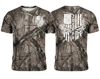 Camo American Flag Mechanic T-shirt, Personalized Plumber Gift