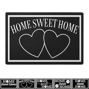 Custom House Divided Home Sweet Home hart deurmat, college voetbal - hockey - basketbal - honkbal deurmat, deurmat aangepaste sportlogo's