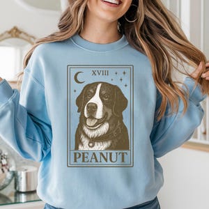 Vintage Custom Tarot Card Pet Photo Sweatshirt, Personalized Dog Portrait Pullover for Pet Lovers and Gifts, Custom Pet Photo Sweatshirt