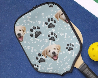 Benutzerdefinierte Pickleball Paddelabdeckung für Hunde, personalisierter Haustierschutz, Paddeletui mit Reißverschluss