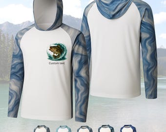 Custom Printed Hooded Sun Shirt, UPF 50+ SUN PROTECTION Shirt, Dri Fit Shirt, Performance Shirt, Fishing Shirt, Company Shirt, Family Shirt