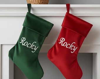Personalized Velvet Christmas Stocking: Custom Name, Holiday Decor