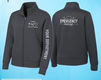 Veste médicale entièrement zippée personnalisée - Cadeau personnalisé pour infirmière, médecin, sonorisation - Vêtements de santé