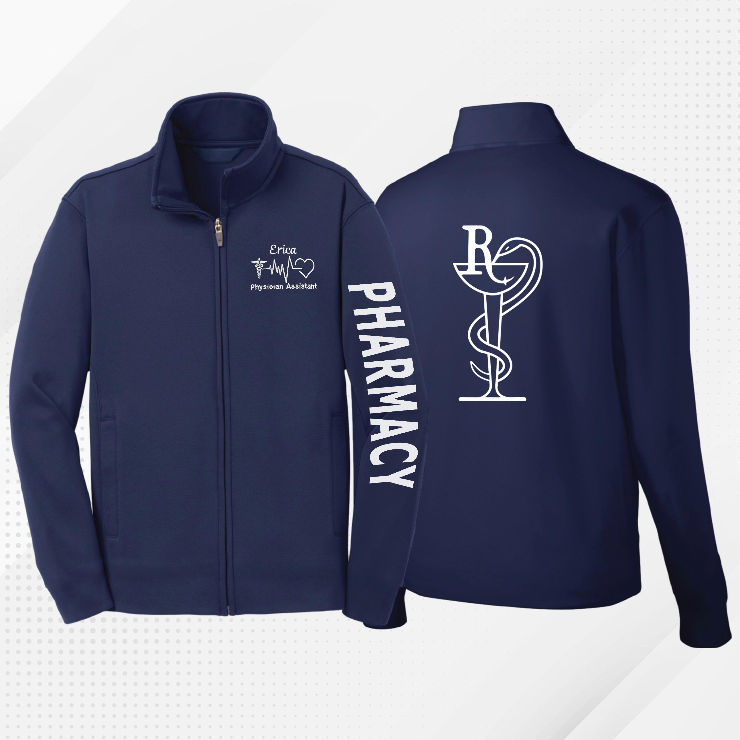 Personalized Pharmacy Fleece Jacket, Medical Staff Gift