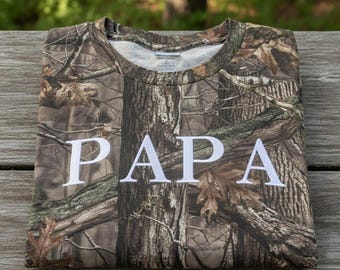 Papa Camo T-Shirt, Hunting Dad Shirt, Camouflage Fathers Day Gift