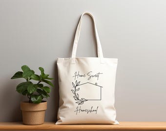Borsa in cotone per mamme che istruiscono a casa, design Home Sweet Homeschool