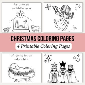 Nativity Coloring Pages, Instant Download, Bold and Easy Coloring Pages, Kids Christmas Coloring Pages, Sunday School Coloring Pages