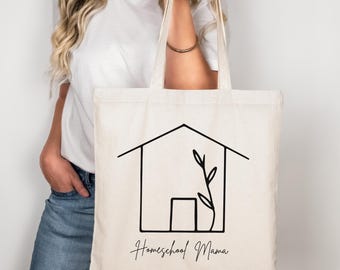Sac fourre-tout en toile pour maman pour l'école à la maison, cadeau pour enseignant