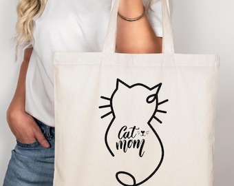 Bolsa de mano para mamá gata, regalo para mamá gata, bolsa de compras reutilizable, regalo para ella
