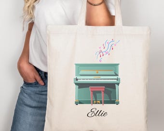 Piano Bag, Personalized Piano Bag, Piano Lesson Bag, Piano Tote Bag, Piano Player Gift, Piano Book Bag, Piano Music Bag,Piano Tote, Tote Bag