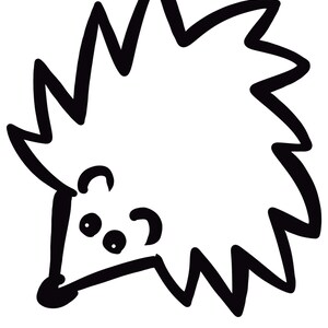 Joyeux hérisson doodle dessiné à la main, téléchargement numérique. Griffonnages dessinés à la main. Illustration. Clipart. Graphique.