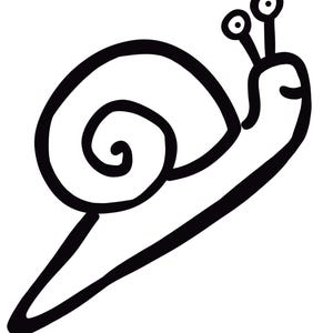 Joyeux téléchargement numérique d'escargot doodle dessinés à la main. Griffonnages dessinés à la main. Illustrations. Clipart. Graphiques.