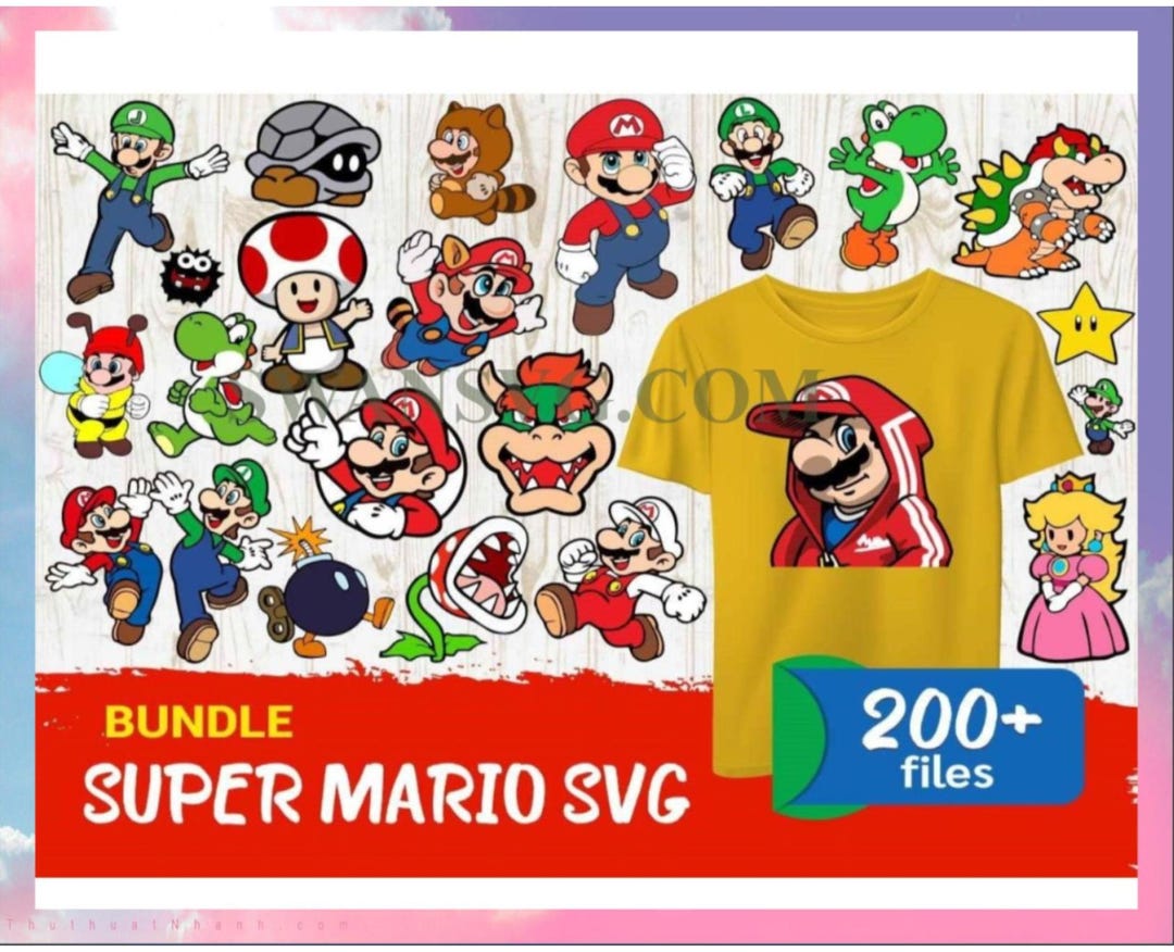 File Super Mario SVG Bundle for Cricut and Sublimation, Mario Cut Files ...