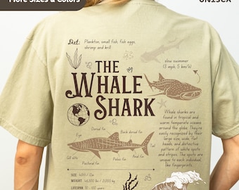 Comfort Colors Whale Shark Shirt, Beach Vibe, Coastal Vibe, Shark Shirt, Beachy Summer Tee, Whaleshark Tee, Coconut Girl, Shark Anatomy
