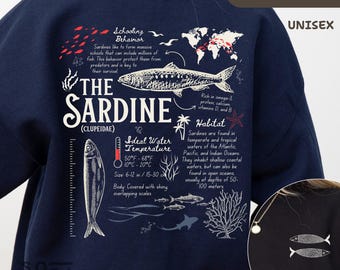 Fishermen Aesthetic Sweatshirt, Sardines Sweater, Vintage Fisherman Aesthetic Sweater, Fishing Crewneck, Sardine Gifts, Sardine Fishing