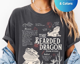 Comfort Colors Vintage bärtiger Drache Biologie Fakten Shirt, bärtiger Drache T-Shirt, Retro Tier T-Shirt, Gesprächsstarter, Reptil Geschenk