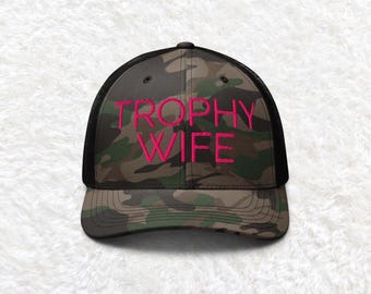Gorra de camuflaje bordada para esposa trofeo, regalo para futura esposa trofeo, gorra para esposa trofeo, gorra para esposa trofeo de participación, regalo para ella, regalo de aniversario
