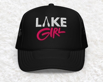 Lake girl hat, womens lake hat, trendy trucker hat, lake day hat, cute summer trucker hat, girls trip, boating hat, beach hat, vacation hat