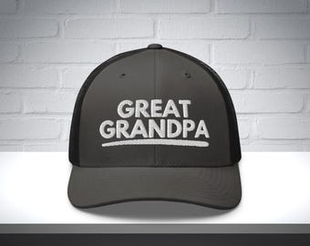 Embroidered Great Grandpa Hat, great grandpa gift, great grandpa trucker hat, dad hat, gift for dad, fathers day gift, grandpa birthday gift