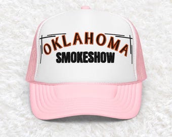 Oklahoma smokeshow hat, smokeshow hat, vacation hat, western trucker hat, country concert hat, cowboy hat, gift for her, summer trucker hat