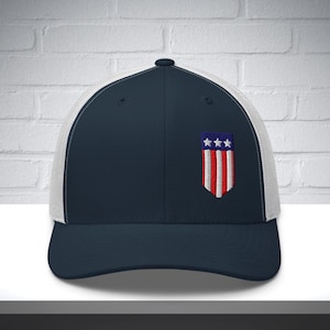Embroidered America Hat, trendy patriotic hat, cute 4th of July hat, American flag trucker hat, independence day hat, red white and blue hat