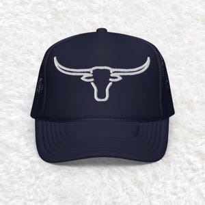 Longhorn trucker hat, texas longhorn cowboy hat, longhorn dad hat, gift for her, cowboy hat, western hat, texas trucker hat, longhorns gift