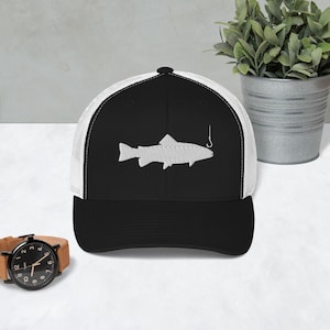 Embroidered Salmon Fishing Hat, salmon fishing dad hat, fishing hat for him, mens fishing hat, salmon fishing gift, birthday gift for him