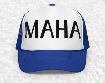 MAHA Trucker Hat, Konservativer Landhausstil, American Pride Trucker Cap, machen Amerika wieder gesund Geschenk, Vaterländischer Hut, Politischer Mutterhut