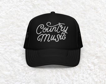 Embroidered Country Music Trucker Hat, womens country trucker hat, country concert hat, cute western hat, trendy summer hat, cowgirl gift