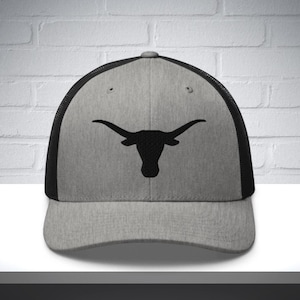 Longhorn trucker hat, texas longhorn cowboy hat, longhorn dad hat, gift for him, cowboy hat, western hat, texas trucker hat, longhorns gift