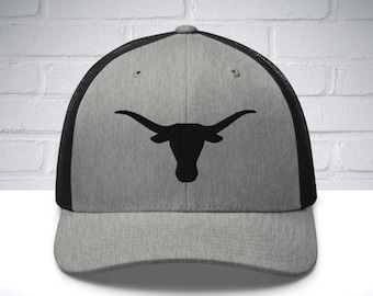 Longhorn trucker hat, texas longhorn cowboy hat, longhorn dad hat, gift for him, cowboy hat, western hat, texas trucker hat, longhorns gift