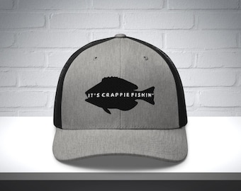 Embroidered Crappie Fishing Hat, crappie fishing gift, fishing trucker hat, gift for him, fishing hat for dad, fisherman gift, fishing gifts