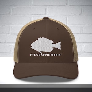 Haftowana czapka wędkarska Crappie, prezent dla wędkarza crappie, czapka wędkarska trucker, prezent dla niego, czapka wędkarska dla taty, prezent dla wędkarza, prezenty wędkarskie