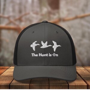 Embroidered Duck Hunting Hat, duck hunting birthday gift, duck hunter gift, gift for him, duck trucker hat, gift for dad, mallard duck hat