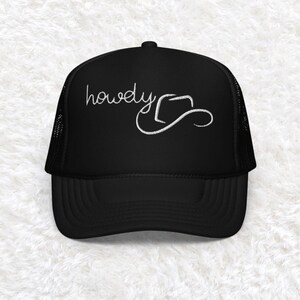 Embroidered Howdy Trucker Hat, howdy trucker hat for women, western hat, trendy trucker hat, western cowgirl hat, gift for her, concert hat