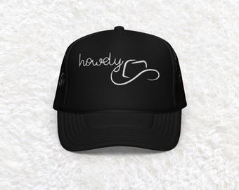 Geborduurde Howdy Trucker Hat, howdy truckerpet voor vrouwen, westernhoed, trendy truckerhoed, western cowgirlhoed, cadeau voor haar, concerthoed