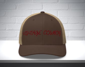 Cappello da camionista vintage da cowboy ricamato, cappello da cowboy, cappello da camionista western, cappello da concerto country, regalo da cowboy alla moda, cappello da camionista da rodeo, cappello da papà