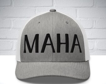 MAHA Trucker Hat, Konservativer Landhausstil, American Pride Trucker Cap, machen Amerika wieder gesund Geschenk, Vaterländischer Hut, Politischer Dad Hut