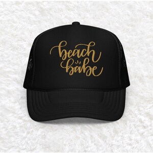 Beach Babe Hat, beach trucker hat, womens trucker hat beach, cute beach trucker hat, beach bachelorette trucker hat, embroidered beach hat