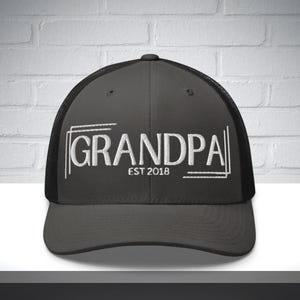 Embroidered Grandpa Est Hat, new grandpa gift, custom gift for grandpa, fathers day gift, gift for grandpa, personalized fathers day hat