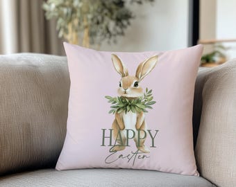 Easter cushion, Easter pillow, Rabbit easter home decor