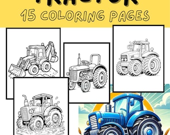 Tractor coloring pages Tractor birthday theme Party favor coloring pages Printable farm tractor coloring pages Vehicles coloring pages