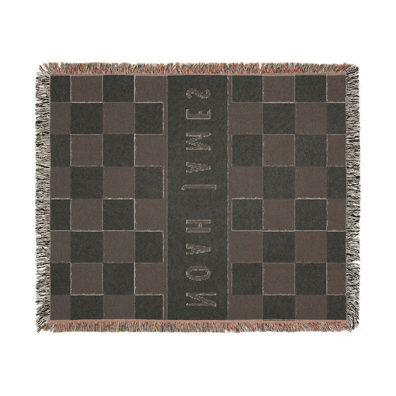 Personalized checkered name baby blanket custom name baby boy classic nursery decor name blanket baby shower gift image 8